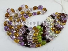 Multi Stone Faceted Oval Beads